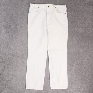 VTG Wrangler 34x30 Light Wash Straight Leg White Denim Jeans